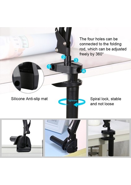 7.9 Inç 20 cm Halka Kavisli Işık + Masaüstü Kol Standı - Siyah (Yurt Dışından) fırsatları