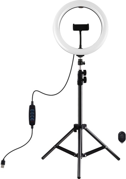 10.2 Inç 26CM Halka Işığı + 1.1m Tripod Montajı - Siyah (Yurt Dışından)