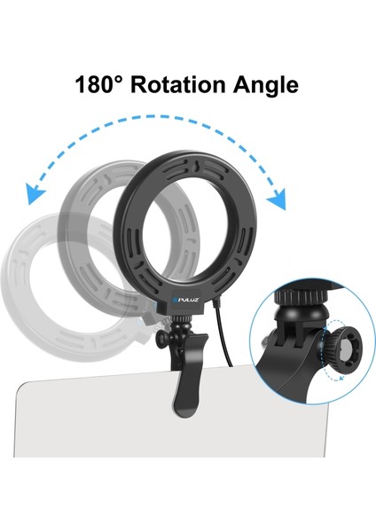 4.7 Inç 12 cm Halka Sfie Işık + Monitör Klibi - Siyah (Yurt Dışından) fırsatları
