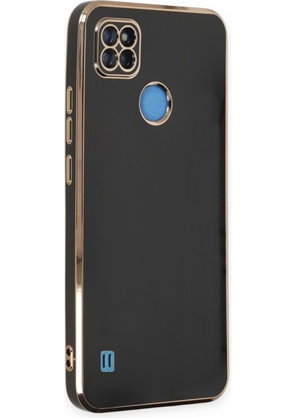 Realme C21Y Kılıf Bark Parlak Kenarlı Silikon + Ekran Koruyucu