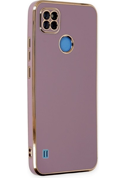 Realme C21Y Kılıf Bark Parlak Kenarlı Silikon + Ekran Koruyucu