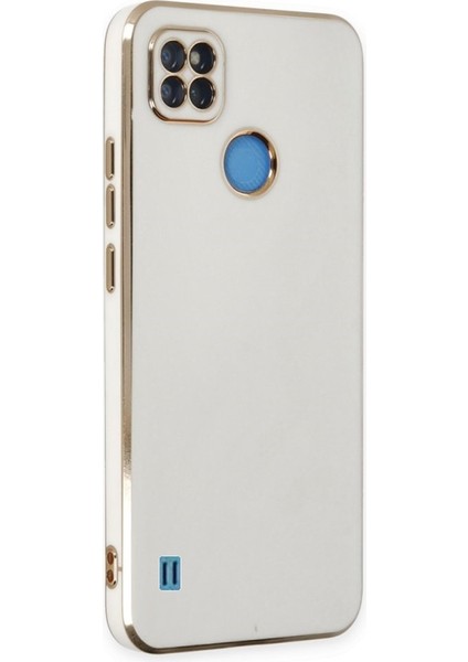 Realme C21Y Kılıf Bark Parlak Kenarlı Silikon + Ekran Koruyucu