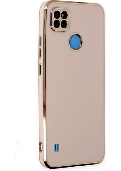 Realme C25Y Kılıf Bark Parlak Kenarlı Silikon + Ekran Koruyucu