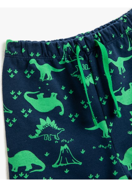 Dinozor Baskılı Şort Beli Bağlamalı modelleri