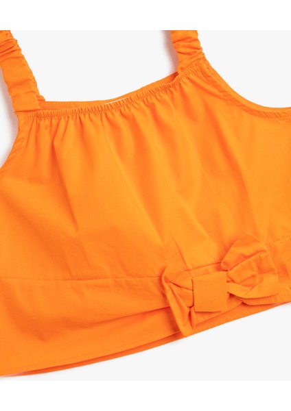 Crop Bluz Askılı Fiyonk Detaylı Pamuklu modelleri