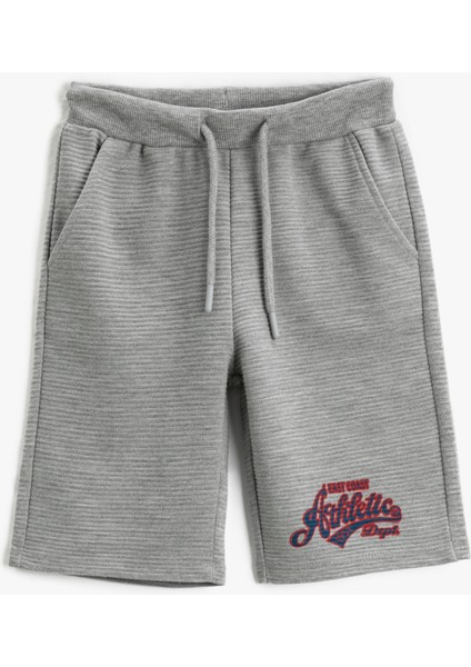 Beli Bağlamalı Şort Cepli Baskı Detaylı Pamuklu fiyatları