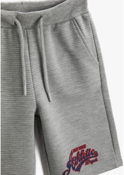 Beli Bağlamalı Şort Cepli Baskı Detaylı Pamuklu modelleri