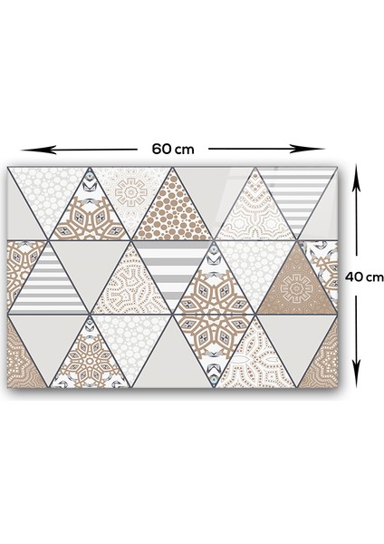 Mandala Desenli | Cam Ocak Arkası Koruyucu | 40cm x 60cm modelleri