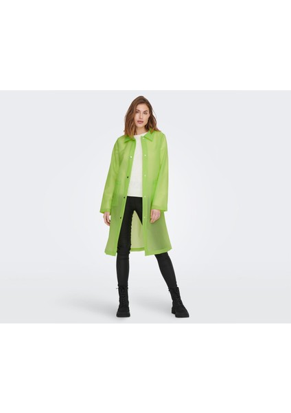 Onlacacie Rain Coat Otw Lime Punch Kadın Günlük Yağmurluk 15281181-LIME-PUNCH Yeşil