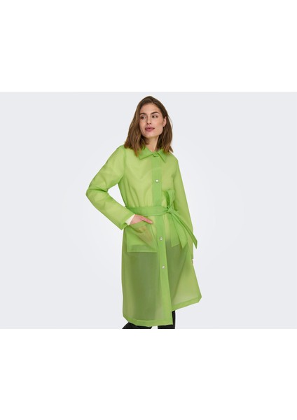 Onlacacie Rain Coat Otw Lime Punch Kadın Günlük Yağmurluk 15281181-LIME-PUNCH Yeşil