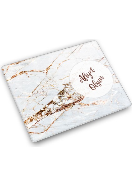 Afiyet Olsun | Gold Detaylı Mermer Görünümlü | Cam Kesme Tablası | 29 cm x 34 cm modelleri