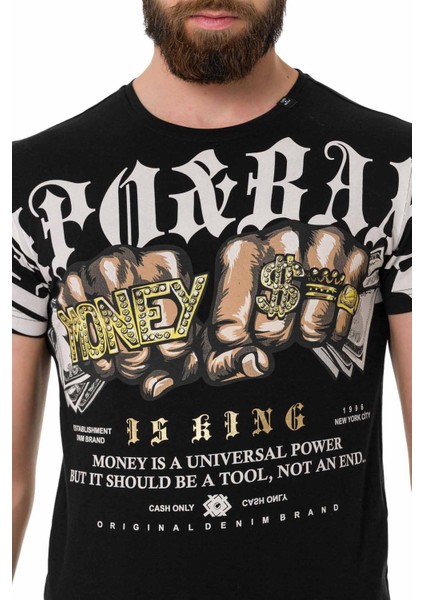 CT714 Gang Style Basic Siyah Tişört modelleri