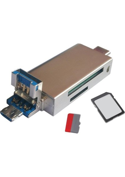 3 1 USB Otg Adaptörü Sd Kart Okuyucu Android Telefon Tablet Pc Için Altın (Yurt Dışından)