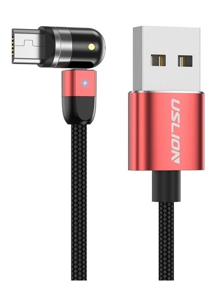 540 Manyetik Şarj USB Kablosu 360 180 Kırmızı 1 M Mikro USB (Yurt Dışından)