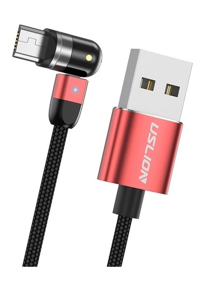540 Manyetik Şarj USB Kablosu 360 180 Kırmızı 1 M Mikro USB (Yurt Dışından) fırsatları