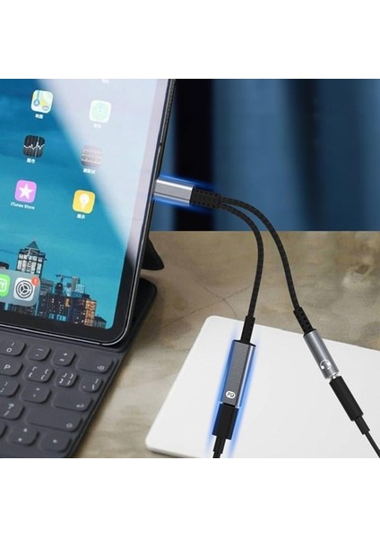 USB Tipi C Kulaklık Adaptörü USB C Pd 3.0 Cep Telefonları Gri Için Hızlı Şarj (Yurt Dışından)