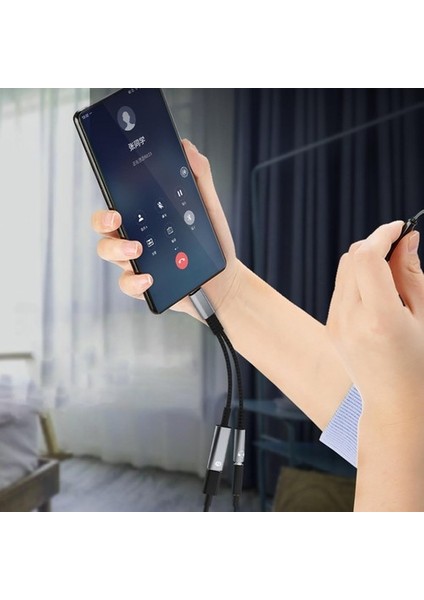 USB Tipi C Kulaklık Adaptörü USB C Pd 3.0 Cep Telefonları Gri Için Hızlı Şarj (Yurt Dışından)