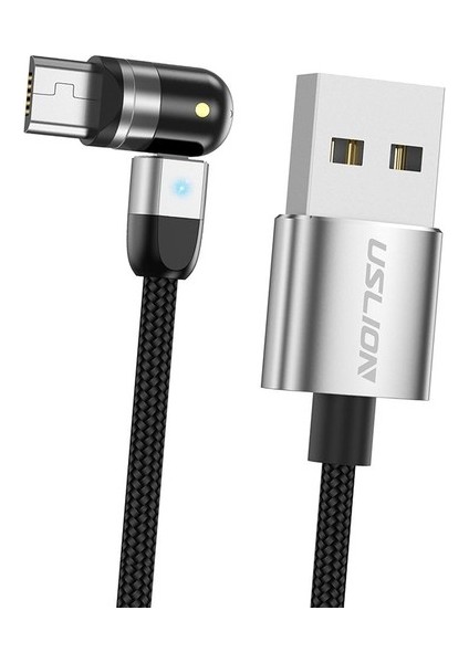 540 Manyetik Şarj USB Kablosu 360 180 Gümüş 0.5 M Mikro USB (Yurt Dışından)