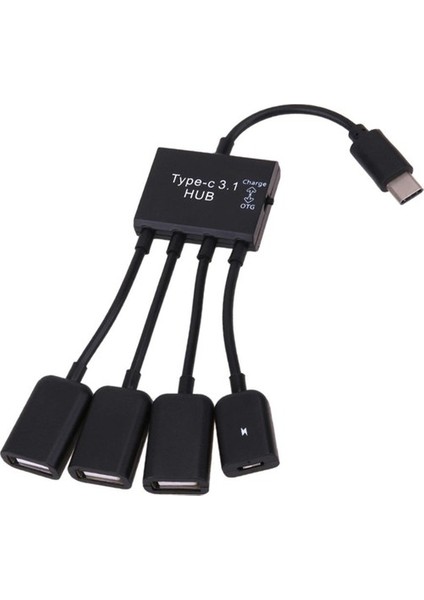 USB Tip-C Otg Hub Uzatma Adaptörü Micro USB & USB Dişi Dönüştürücü (Yurt Dışından)