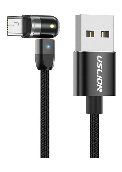 540 Manyetik Şarj USB Kablosu 360 180 Siyah 0.5 M Mikro USB (Yurt Dışından)