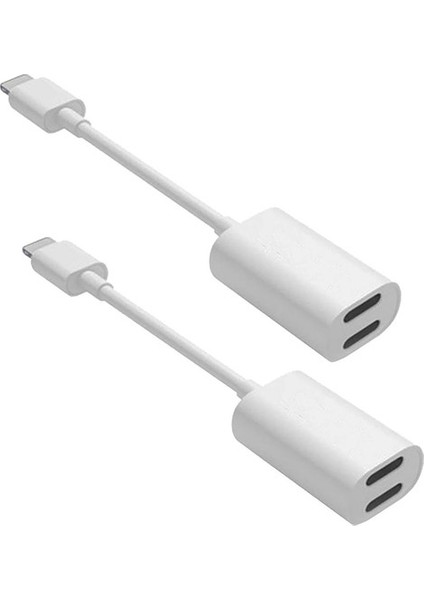 7 8 Plus Için 2 Parça Splitter Adaptör Kulaklık Ses ve Şarj Cihazı Kablosu (Yurt Dışından)