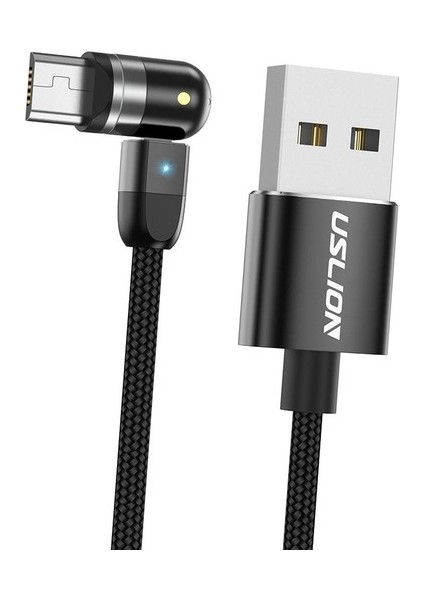 540 Manyetik Şarj USB Kablosu 360 180 Siyah 0.5 M Mikro USB (Yurt Dışından)