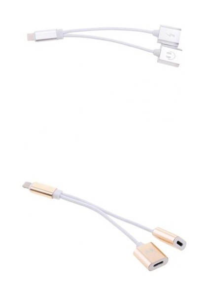 2 x Kulaklık Şarj Cihazı ve +Altın Için Ses Ayırıcı Adaptörü (Yurt Dışından)