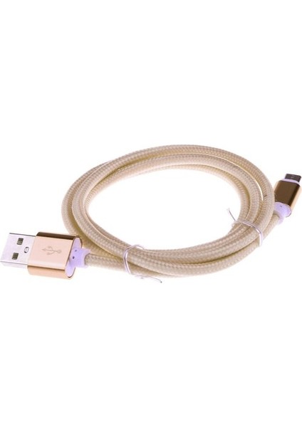 Örgülü Mikro USB Veri Sync Şarj Kablosu Android Telefonlar Için Altın (Yurt Dışından)