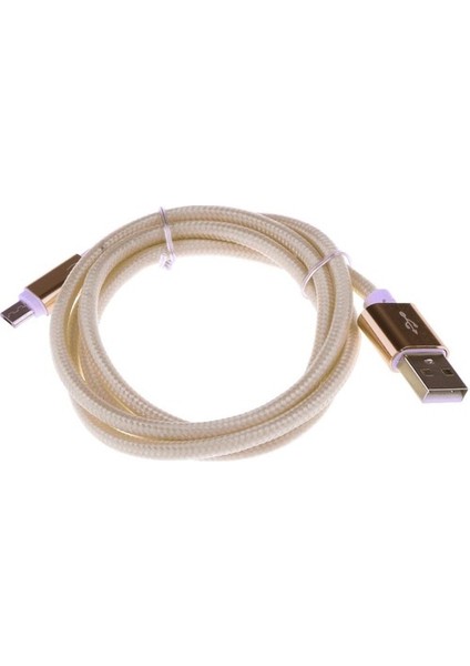Örgülü Mikro USB Veri Sync Şarj Kablosu Android Telefonlar Için Altın (Yurt Dışından)