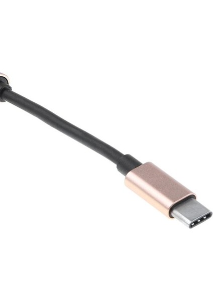 USB Tip-C Ila 3.5mm Aux Kulaklık Ses ve Şarj Ayırıcı Dönüştürücü Kablosu Gül Altın (Yurt Dışından)