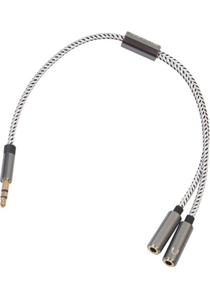 Kulaklık Ayırıcı, 3,5 mm Stereo Ses Ayırıcı Erkek 2 Dişi Y Aux Gri (Yurt Dışından)
