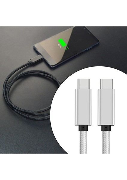 Örgülü Naylon Type-C-Type-C USB 3.1 Kablo 100W Pd 2 Metre (Yurt Dışından)