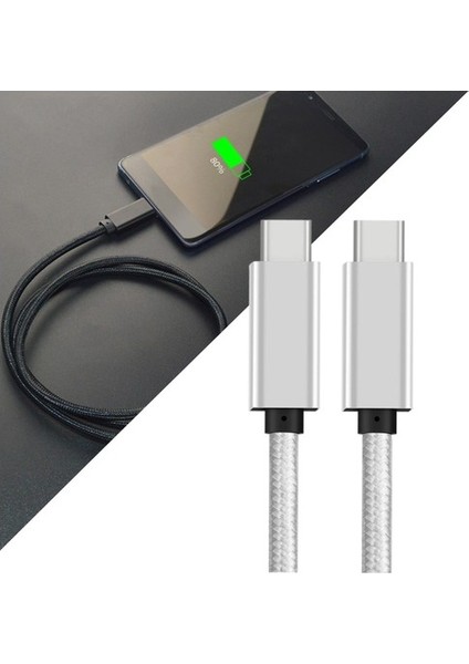 Örgülü Naylon Type-C-Type-C USB 3.1 Kablo 100W Pd 2 Metre (Yurt Dışından)