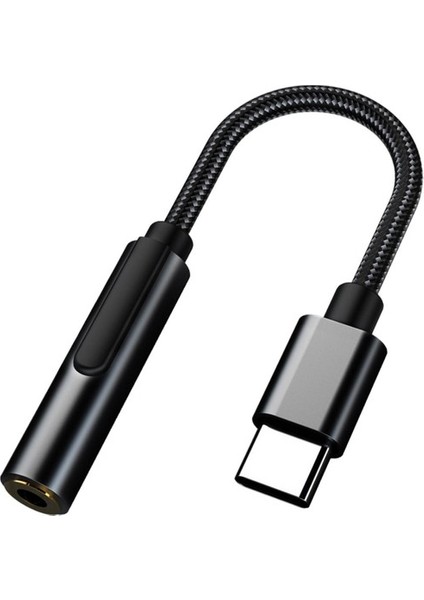 USB C Için 3.5mm Jack Adaptörü Tip C A 3.5mm Uzatma Aux Kablosu Dizüstü Bilgisayar Siyah Için (Yurt Dışından)