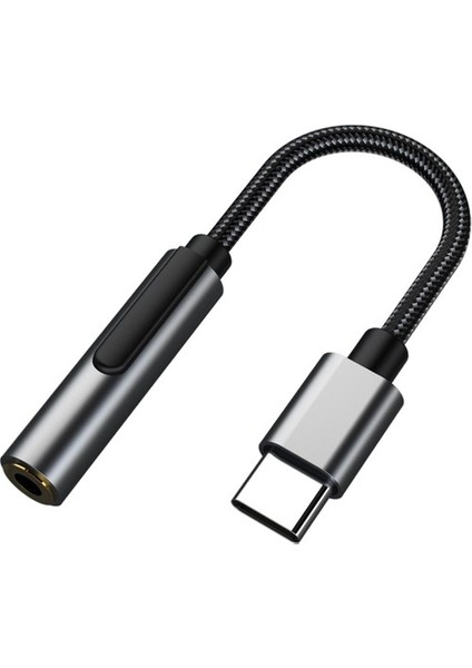 USB C Için 3.5mm Jack Adaptörü Tip C A 3.5mm Uzatma Aux Kablosu Dizüstü Bilgisayar Siyah Için (Yurt Dışından)