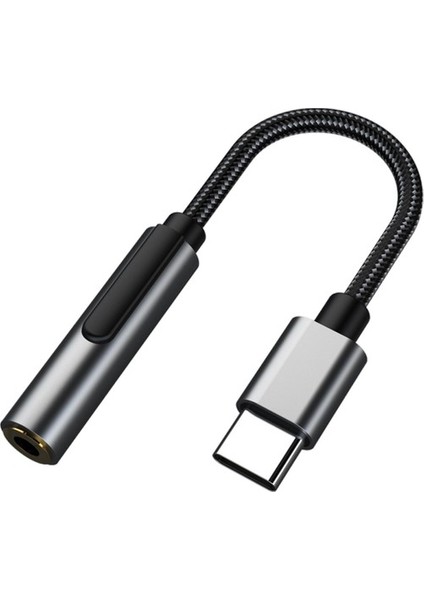 USB C Için 3.5mm Jack Adaptörü Tip C A 3.5mm Uzatma Aux Kablosu Dizüstü Bilgisayar Siyah Için (Yurt Dışından)