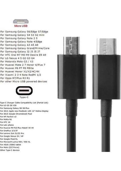 USB Tip-C Ila 2.0 Erkek Şarj Kablosu 9.84INCH Siyah (Yurt Dışından)