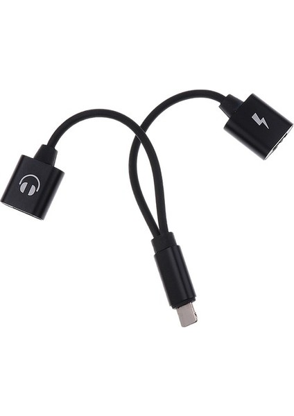 Taşınabilir Çift Jack Kulaklık Ses Şarj Adaptörü iPhone Gümüş Için (Yurt Dışından)