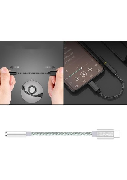 Mikrofon Için Tip-C Ila 3,5 mm USB C Ila Mic Jack Audio Adaptörü (Yurt Dışından)