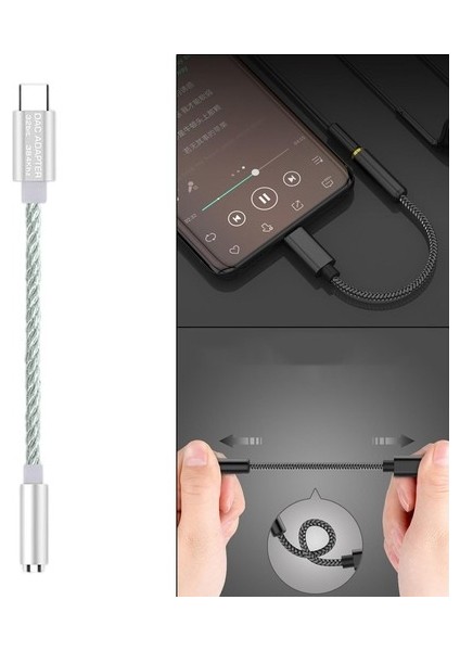 Mikrofon Için Tip-C Ila 3,5 mm USB C Ila Mic Jack Audio Adaptörü (Yurt Dışından)