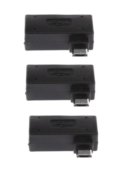 3 Adet 90 Derece Mikro USB 2.0 Otg Ana Bilgisayar Adaptörü USB Güçlü (Yurt Dışından)