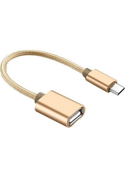 Tip-C Usb-C Otg Kablosu, Usb-C M'ye Usb2.0 Tipi-A Kadın Adaptörü Gül Kırmızı (Yurt Dışından)