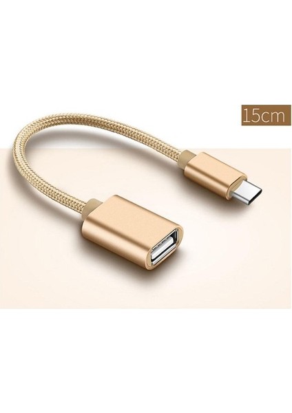 Tip-C Usb-C Otg Kablosu, Usb-C M'ye Usb2.0 Tipi-A Kadın Adaptörü Gül Kırmızı (Yurt Dışından)