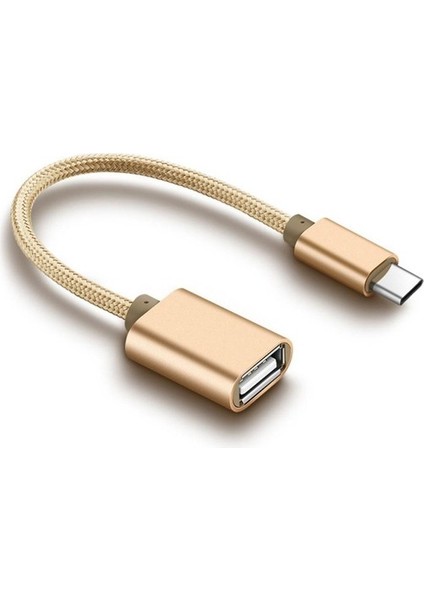 Tip-C Usb-C Otg Kablosu, Usb-C M'ye Usb2.0 Tipi-A Kadın Adaptörü Gül Kırmızı (Yurt Dışından)