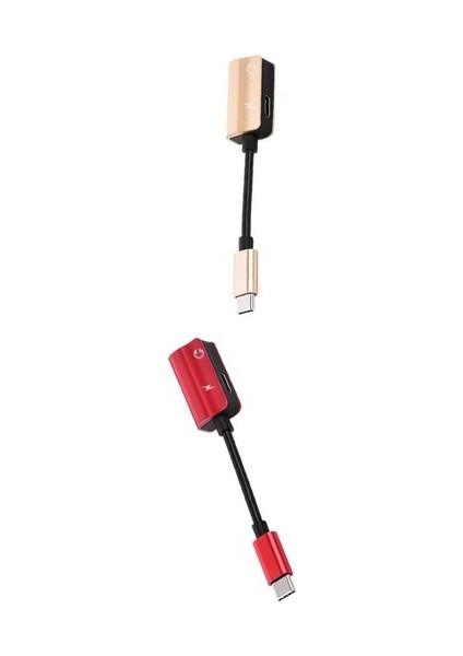 2x Tipi C Ses Kablosu Adaptörü 3.5mm Jak 2 1 Ses USB C Kulaklık (Yurt Dışından)