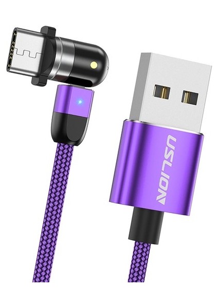 540 Manyetik Şarj USB Kablosu 360 180 Mor 2 M Tip-C (Yurt Dışından) fiyatları