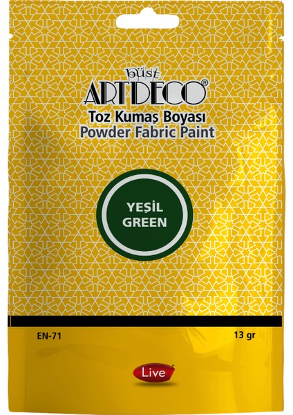 Toz Kumaş Boyası 13 gr 1 Adet Yeşil