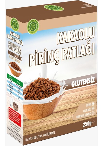 Glutensiz Kakaolu Pirinç Patlağı 250 gr