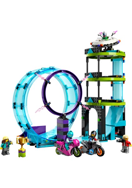 City Muhteşem Gösteri Sürücüleri Yarışması 60361 - 7 Yaş ve Üzeri Çocuklar için 1 veya 2 Oyunculu Gösteri Motosikleti ve Minifigür İçeren Yaratıcı Oyuncak Yapım Seti (385 Parça) fiyatları
