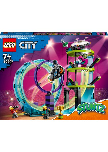 City Muhteşem Gösteri Sürücüleri Yarışması 60361 - 7 Yaş ve Üzeri Çocuklar için 1 veya 2 Oyunculu Gösteri Motosikleti ve Minifigür İçeren Yaratıcı Oyuncak Yapım Seti (385 Parça) modelleri